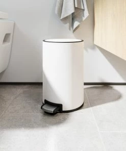 Goedkoopste ???? Pedaalemmer - 5 Liter - RVS - Wit - Prullenbak StangVollby Kallax - Toilet - Badkamer - Klein - Soft Close Deksel - Chique Design - Kleine Witte Pedaal Afvalemmer - Vuilnisbak Badkamer ???? -Yoshiko Shop 550x777 3
