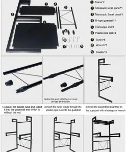 Promo ???? TammaT - Magnetronkast - Keukenrek - Magnetron Bovenkast - Ovenkast - Kruidenrek - Dubbel Laags Keukenkast Voor Boven Magnetron - Breedte Verstelbaar Magnetron Kast - Magnetron Rek - Metaal - Mat Zwart ???? -Yoshiko Shop 550x802