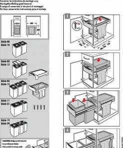 Top 10 ???? Hailo Tandem - Inbouw Prullenbak - 30 Liter Inhoud - Met 2 Compartimenten - Grijs ???? -Yoshiko Shop 550x805 1
