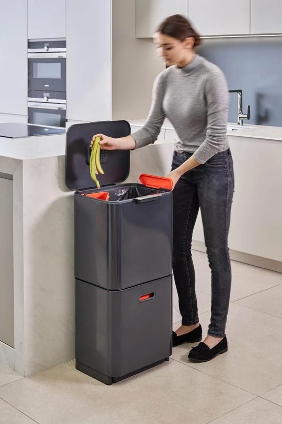 Gloednieuw ???? Joseph Joseph Intelligent Waste Totem - 60 Liter Inhoud - Met 3 Vakken - Grafiet ???? 6 Gloednieuw ???? Joseph Joseph Intelligent Waste Totem - 60 Liter Inhoud - Met 3 Vakken - Grafiet ???? - Afbeelding 4