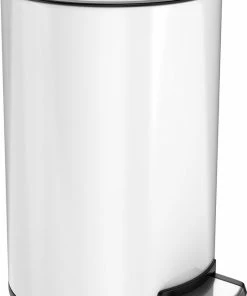 Goedkoopste ???? Pedaalemmer - 5 Liter - RVS - Wit - Prullenbak StangVollby Kallax - Toilet - Badkamer - Klein - Soft Close Deksel - Chique Design - Kleine Witte Pedaal Afvalemmer - Vuilnisbak Badkamer ????