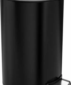 Hete verkoop ✔️ Pedaalemmer Stangvollby Kallax - 5 Liter - RVS - Zwart - Prullenbak - Toilet - Badkamer - Klein - Soft Close Deksel - Chique Design - Kleine Zwarte Pedaal Afvalemmer - Vuilnisbak Badkamer ????