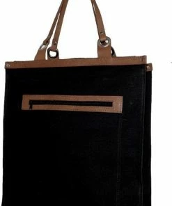 Hete verkoop ???? Merkloos Stevige Boodschappentas Met Leren Handvatten Zwart ✔️ -Yoshiko Shop 550x837